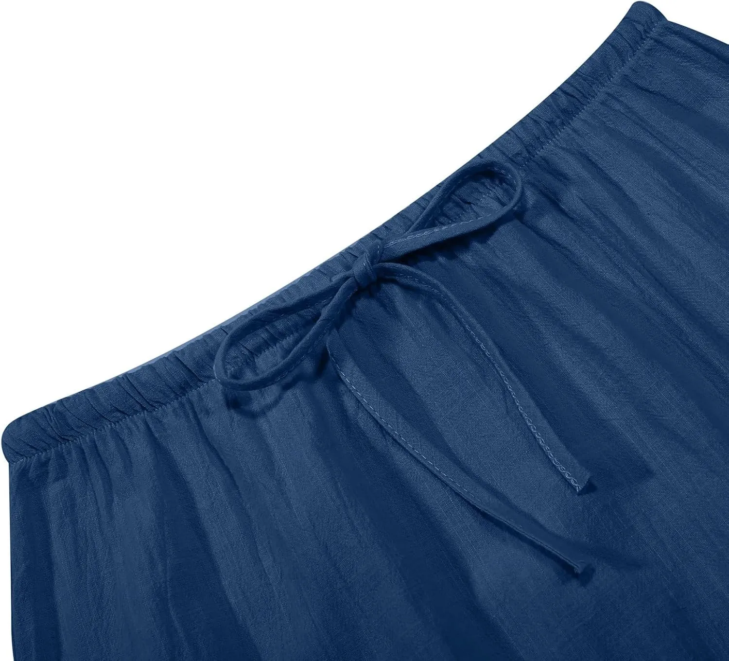 Linen Maxi Skirts for Women Drawstring High Waisted Lighweight Skirt Elastic Waisted Comfortable Straight Leg Skorts