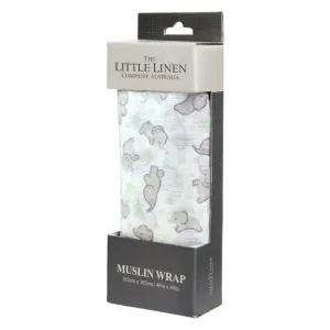 Little Linen Mint Elephant Muslin 1Pk