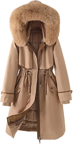 Long Jacket for Men Long Sleeve Regular Fit Sherpa Lined Hooded Quilted Jackets Long Sleeve Full Zip Fleece Coats