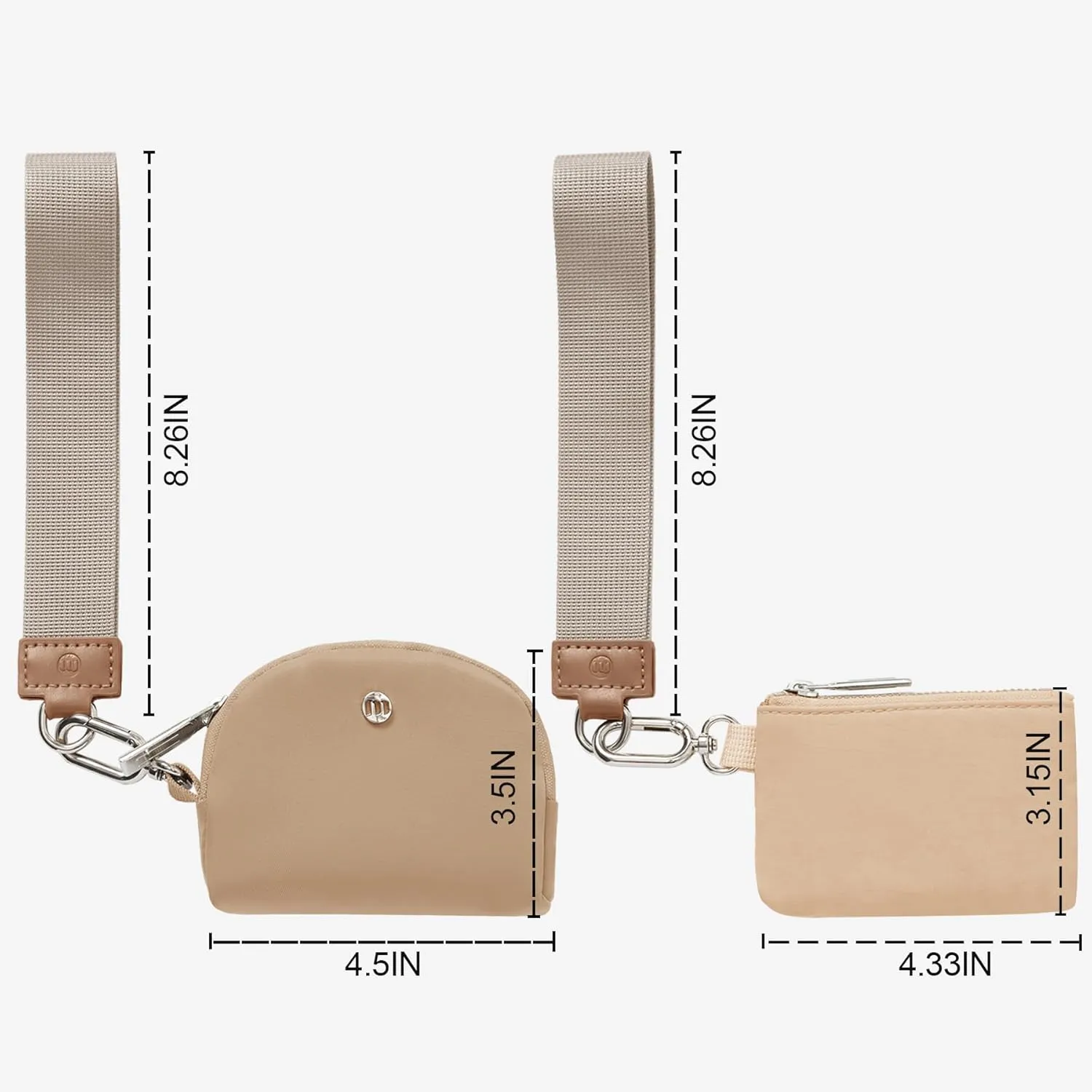 MAMONA Keychain Wallet - Mini Zip Around Wristlet Wallets with Detachable Dual Pouch - Ideal Portable Coin Purse for Women and Men