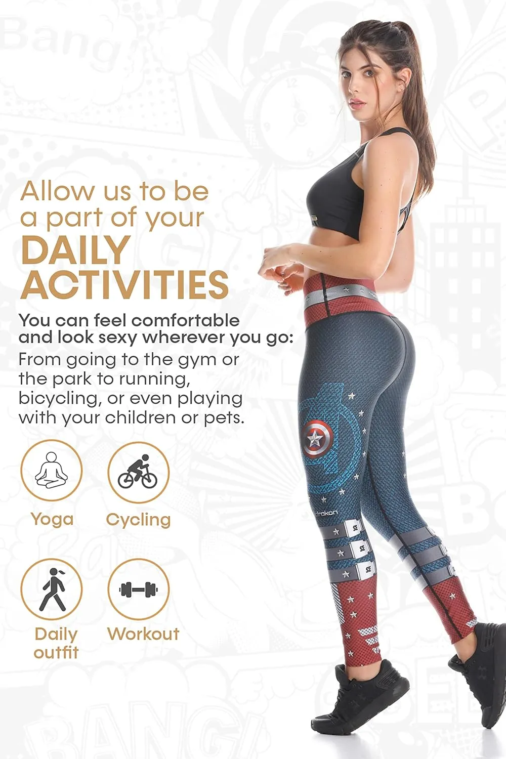 Many Styles of Workout Leggings Women Colombian Yoga Compression Pants, Diferents Sizes