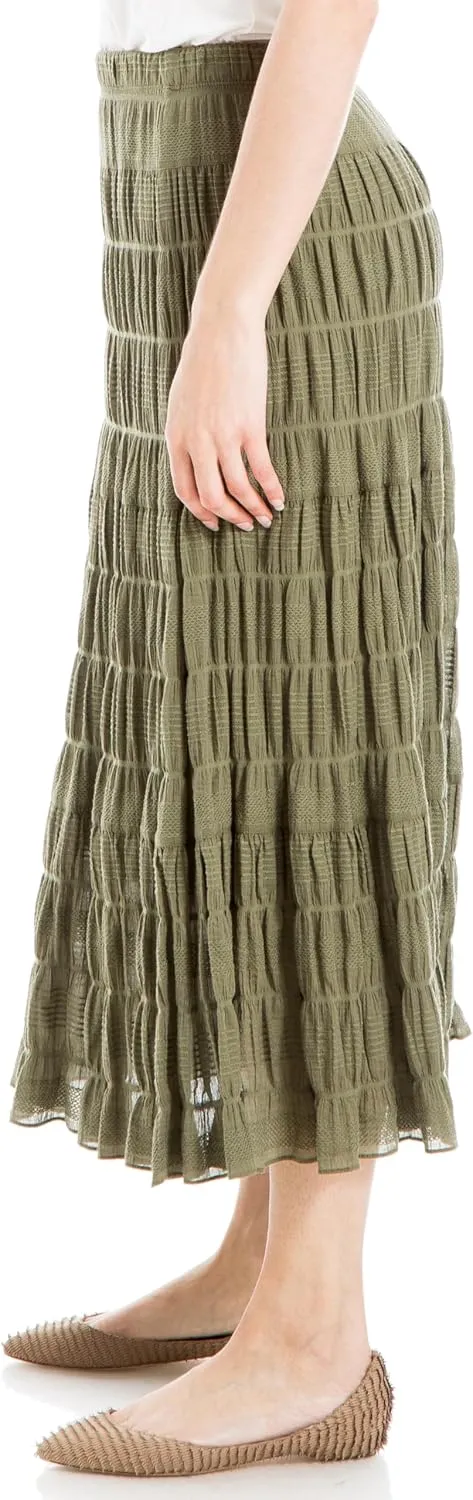 Max Studio Women's Texture Cotton Maxi Skirt