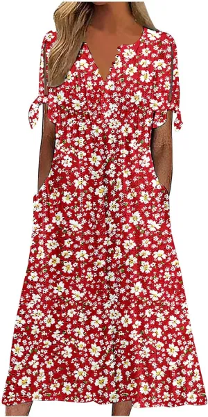 Maxi Dresses for Women 2025,Eyelet Beach Vacation Floral Boho Short Sleeve Plus Size Summer Dresses Flowy Sundresses
