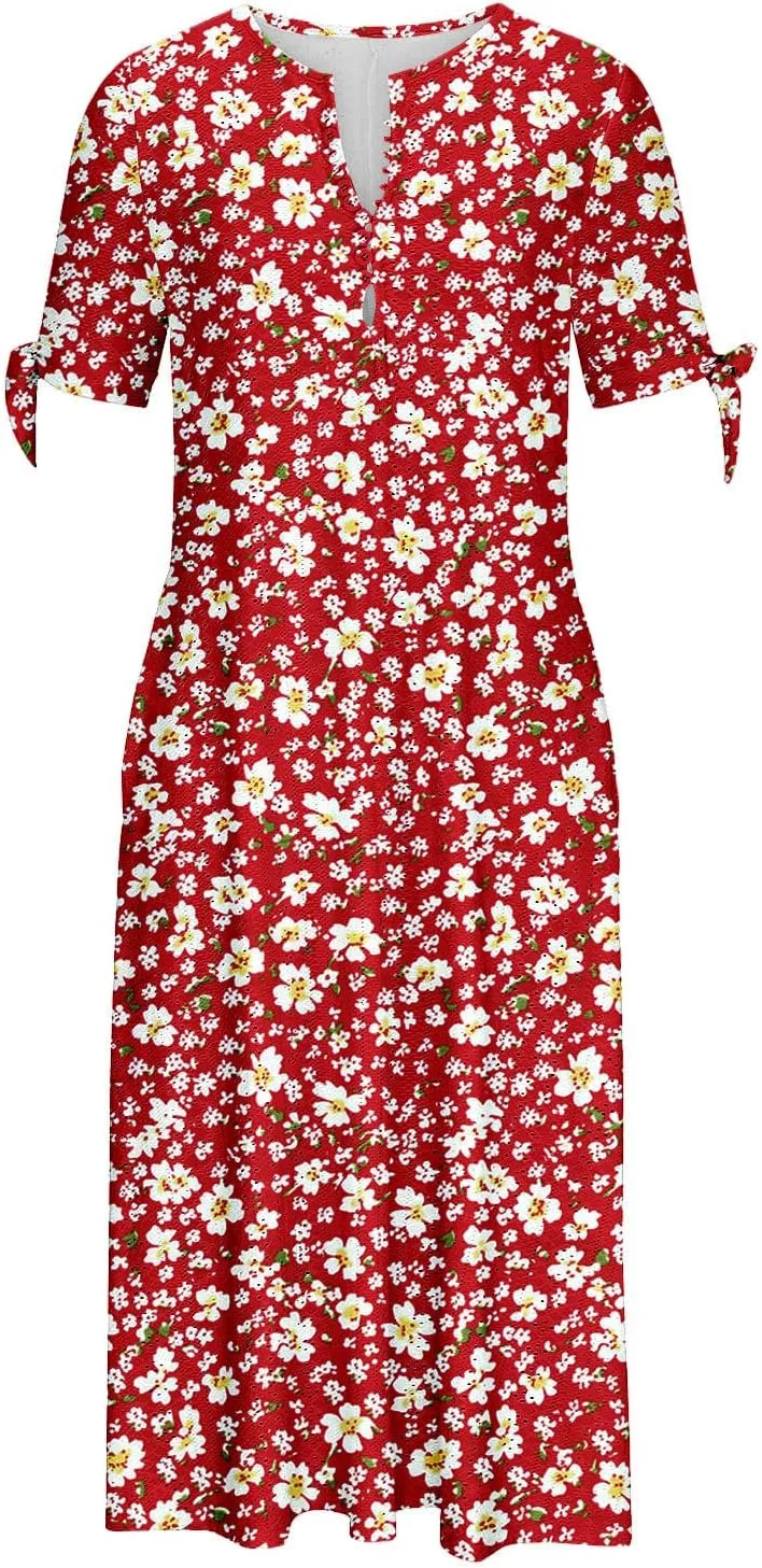 Maxi Dresses for Women 2025,Eyelet Beach Vacation Floral Boho Short Sleeve Plus Size Summer Dresses Flowy Sundresses