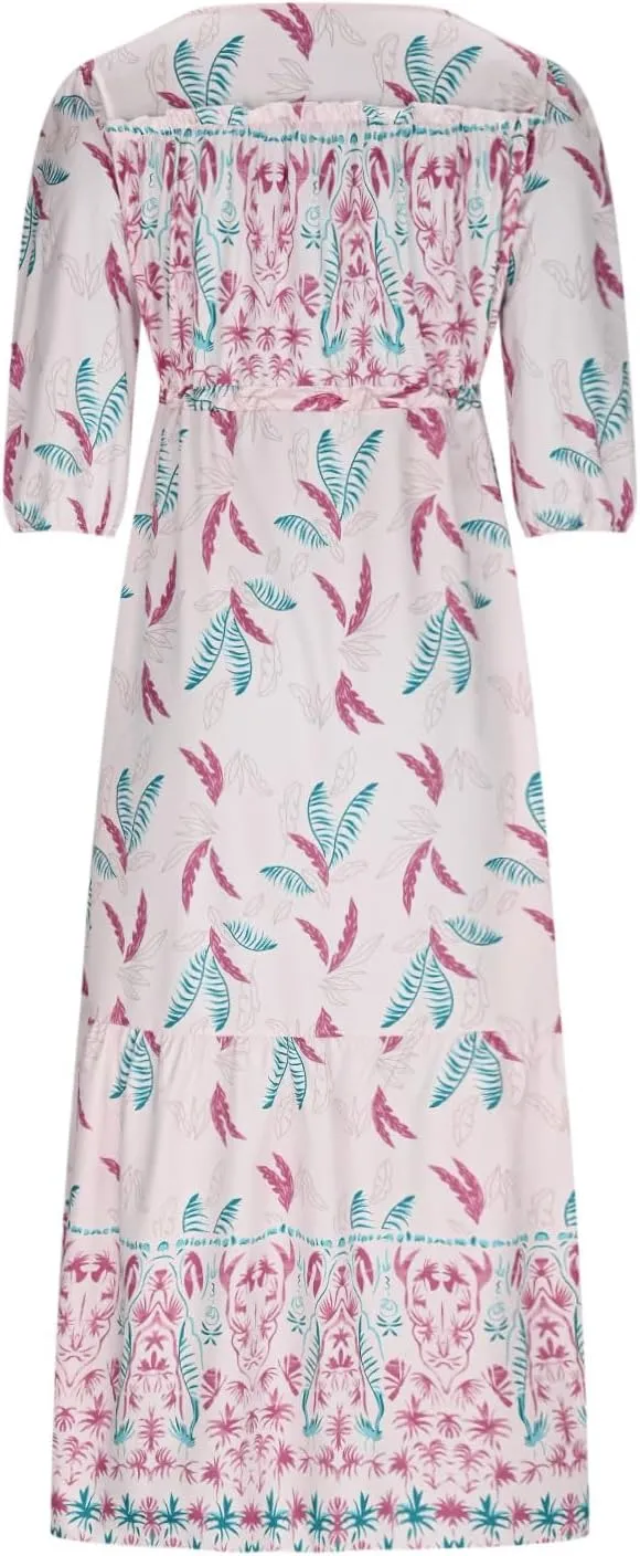 Maxi Dresses for Women Short Sleeve Boho Floral Print Button T Shirt Dress Casual Ruffle Loose Long Tunic Dresses