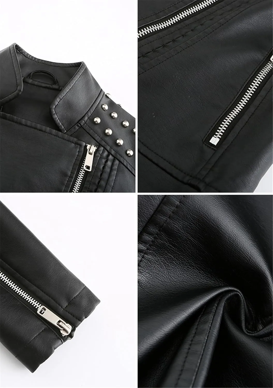 MAYRAIN Womens Oversized Fall Jackets Faux Leather Fashion Coats Winter Motorcycle Collared Jackets