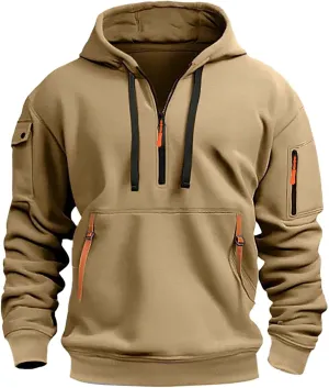 Men Hoodie Hooded Pocket And Solid Autumn Winter Color Sweater Sleeve Jacket Men's blouse Navvy Blue Hoodie Sweaters