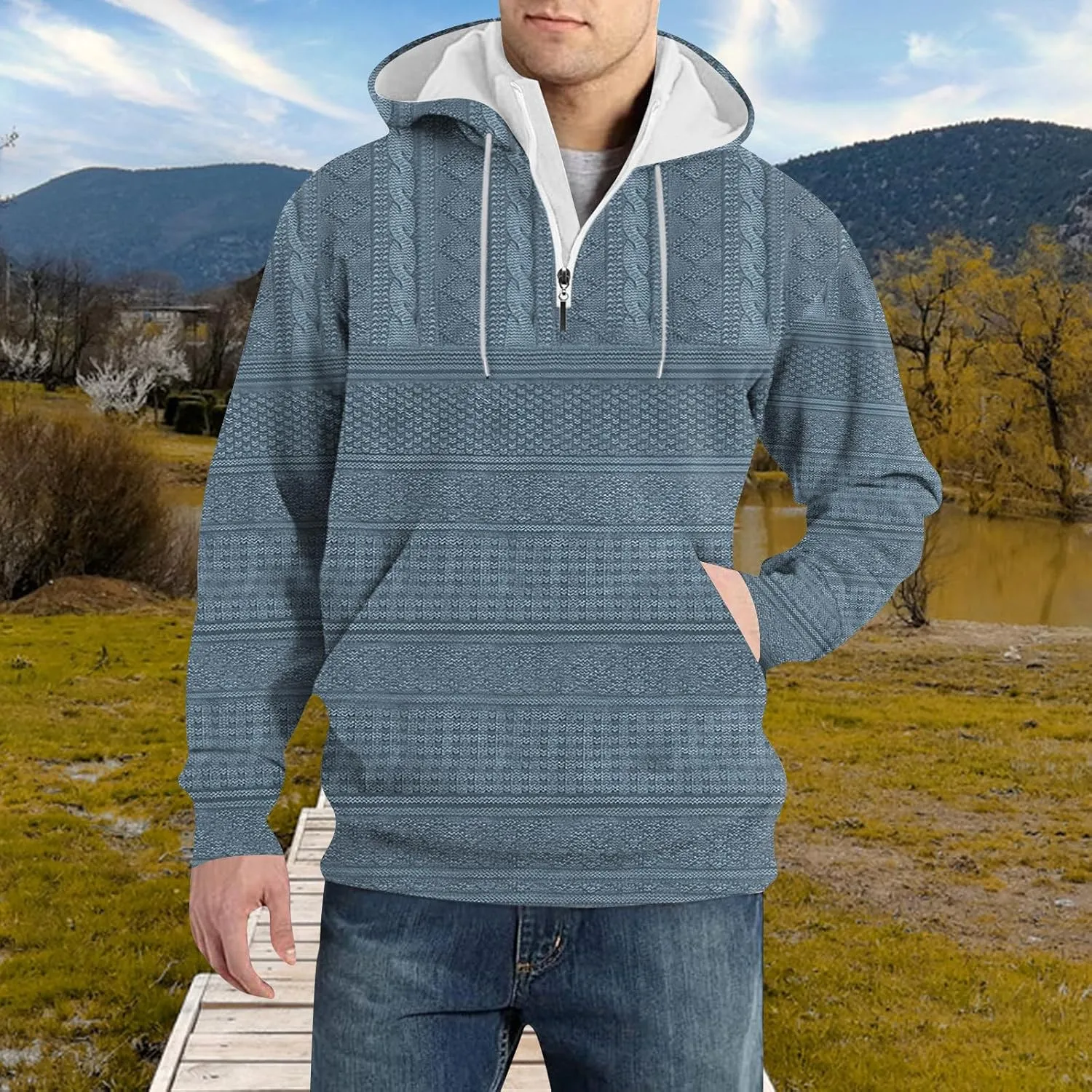 Mens Big and Tall Graphic Hoodie: Heavy Weight Workout Flannel Sweatshirt Designer Oversized Pullover