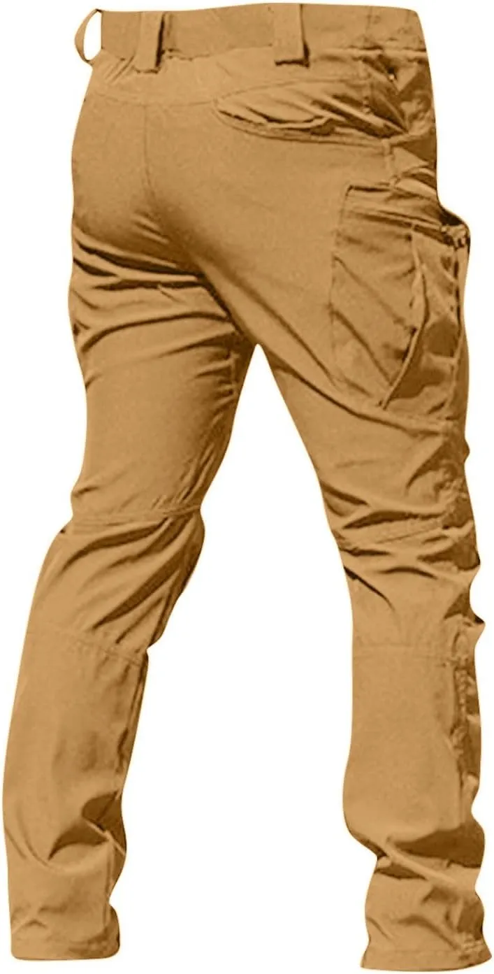 Mens Cargo Pants Drawstring Casual Hiking Joggers Loose Straight Athletic Sweatpants for Men Work Army Trousers