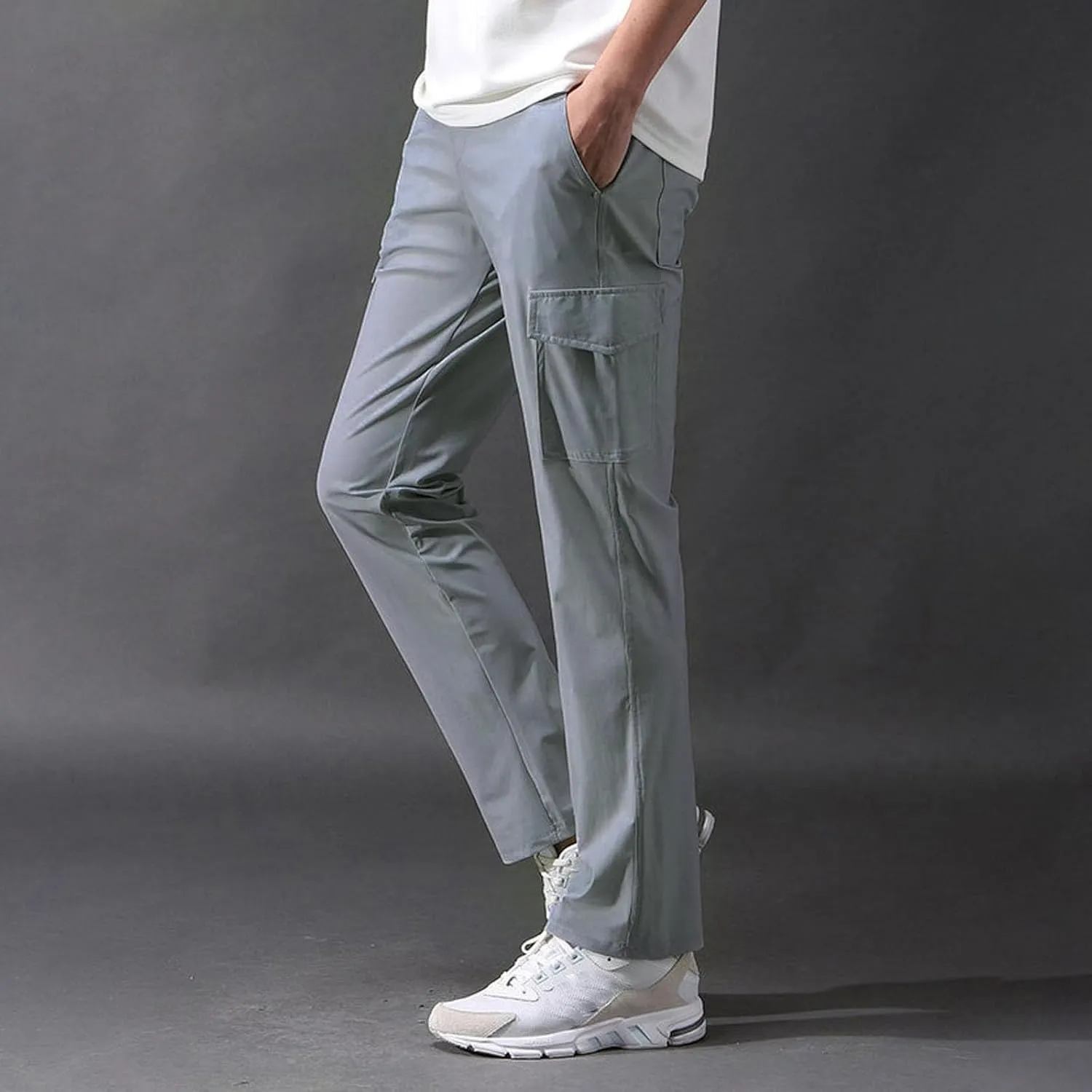 Men's Cargo Pants Long Casual Jogging Pants Stretch Chino Pants Men Regular Casual Pants Slim Fit Business Long Pants