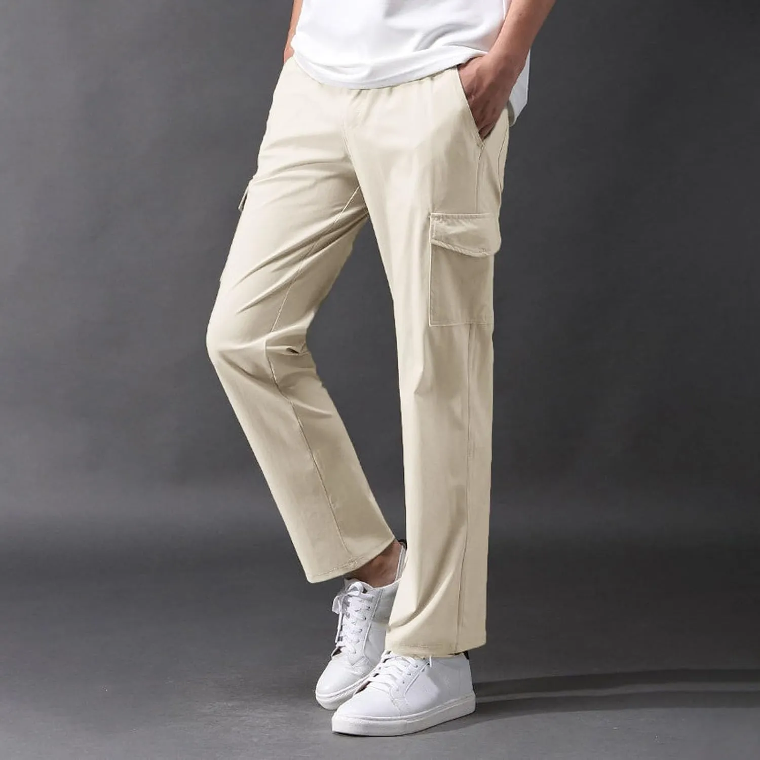 Men's Cargo Pants Long Casual Jogging Pants Stretch Chino Pants Men Regular Casual Pants Slim Fit Business Long Pants