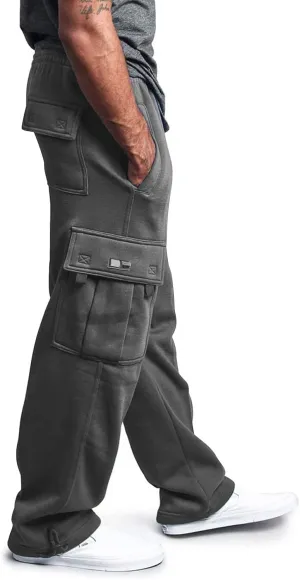 Mens Jogging Pants Casual Plus Size Joggers Running Gym Training Sweatpant Cuffed Hem Elasticated Waist Pant