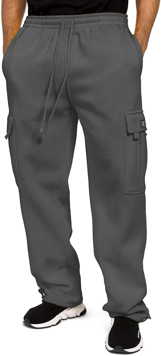 Mens Jogging Pants Casual Plus Size Joggers Running Gym Training Sweatpant Cuffed Hem Elasticated Waist Pant