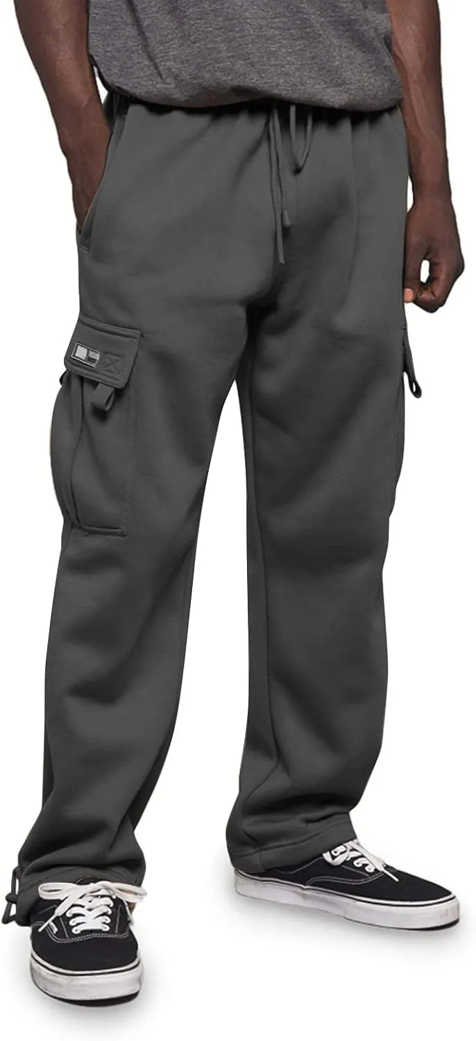 Mens Jogging Pants Casual Plus Size Joggers Running Gym Training Sweatpant Cuffed Hem Elasticated Waist Pant