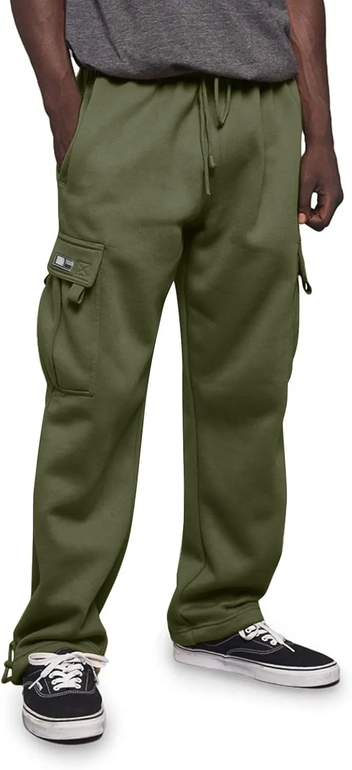 Mens Jogging Pants Casual Plus Size Joggers Running Gym Training Sweatpant Cuffed Hem Elasticated Waist Pant