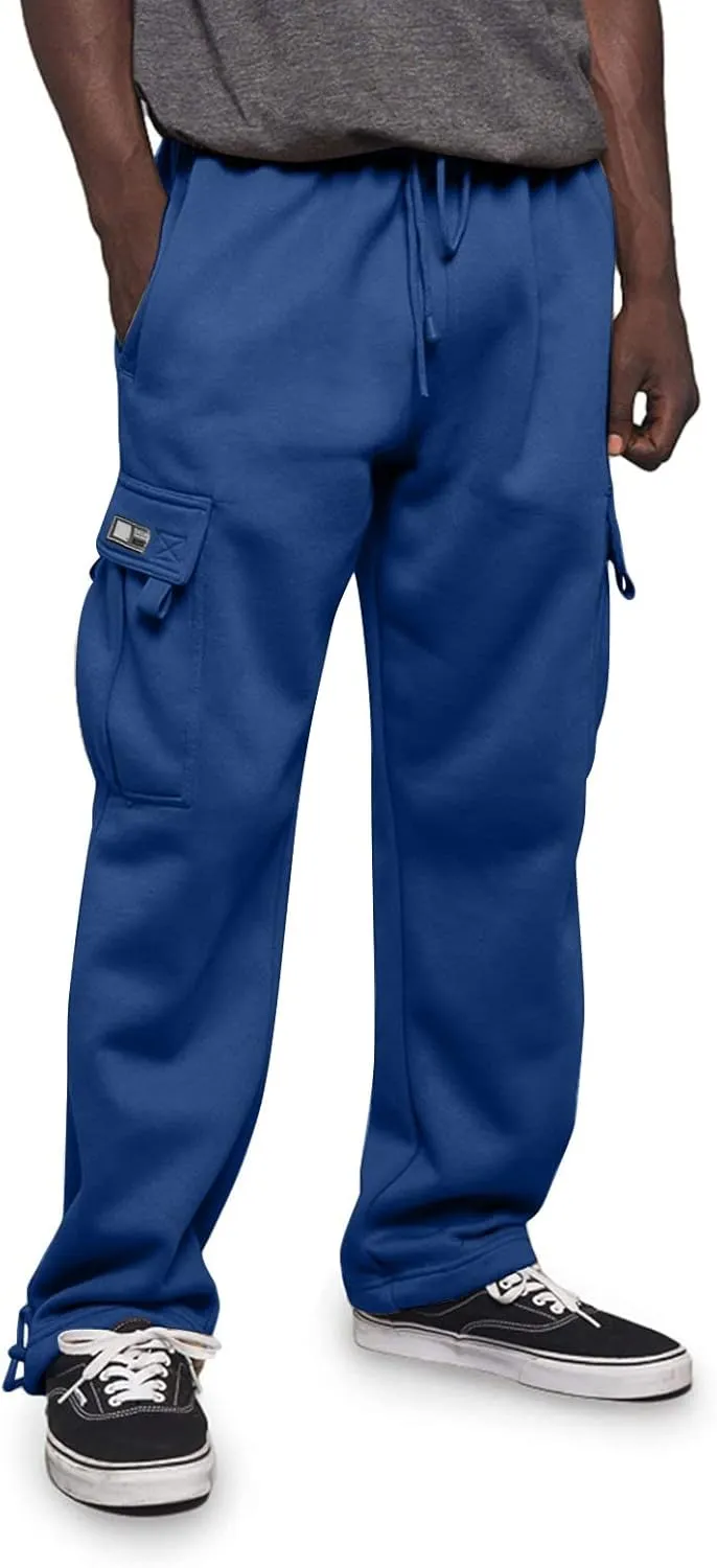 Mens Jogging Pants Casual Plus Size Joggers Running Gym Training Sweatpant Cuffed Hem Elasticated Waist Pant
