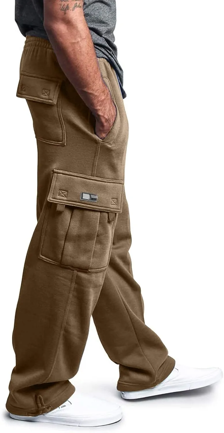 Mens Jogging Pants Casual Plus Size Joggers Running Gym Training Sweatpant Cuffed Hem Elasticated Waist Pant