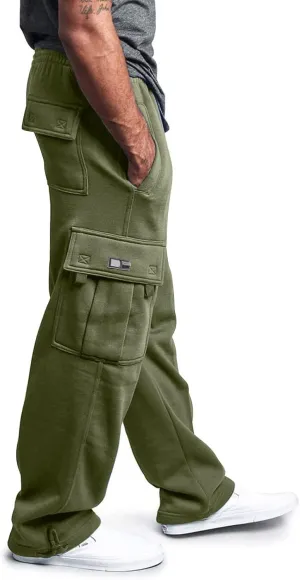 Mens Jogging Pants Casual Plus Size Joggers Running Gym Training Sweatpant Cuffed Hem Elasticated Waist Pant