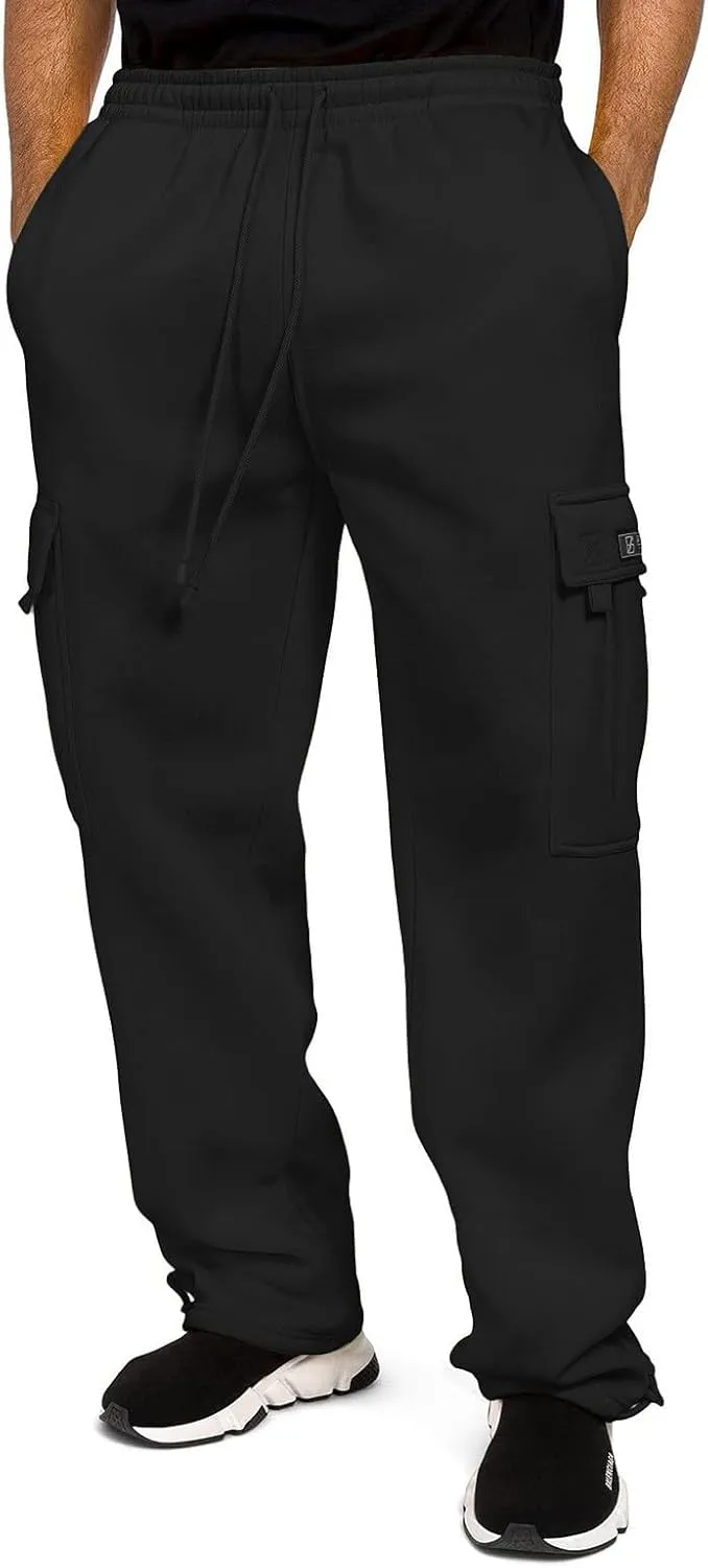 Mens Jogging Pants Casual Plus Size Joggers Running Gym Training Sweatpant Cuffed Hem Elasticated Waist Pant