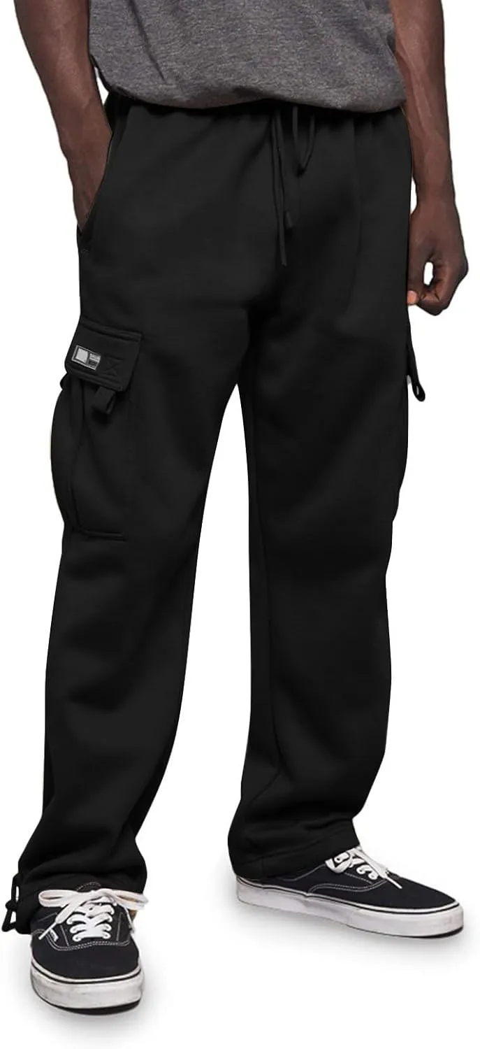 Mens Jogging Pants Casual Plus Size Joggers Running Gym Training Sweatpant Cuffed Hem Elasticated Waist Pant