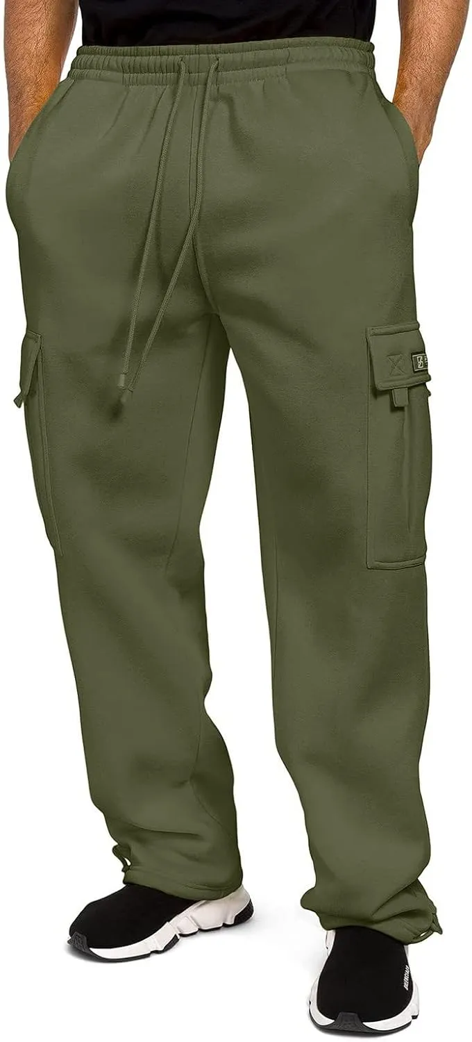 Mens Jogging Pants Casual Plus Size Joggers Running Gym Training Sweatpant Cuffed Hem Elasticated Waist Pant
