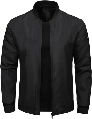Men's Lightweight Jacket Full Zip Casual Coat Outdoor Windbreaker Jacket Fall Stylish Casual Sports Coats with Pocket