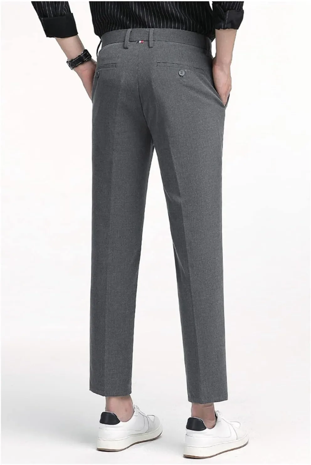 Men's Slim Fit Cropped Suit Pants, Casual Ankle Business Pants Dress Pants Chino Pants