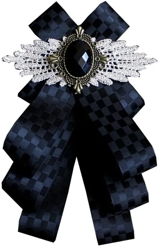 Men's suit collar brooch dress suit bow tie brooch gentleman Multi-layer tie brooch (Multi-color option)