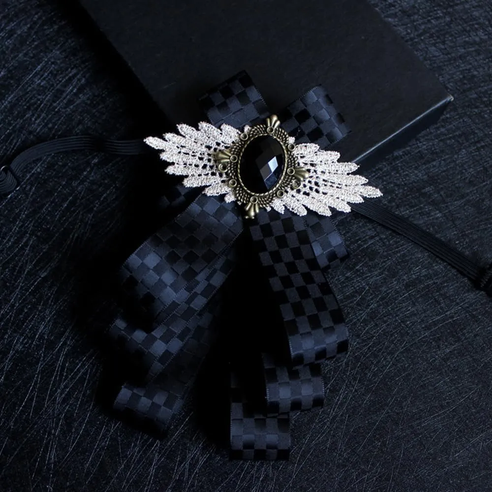 Men's suit collar brooch dress suit bow tie brooch gentleman Multi-layer tie brooch (Multi-color option)