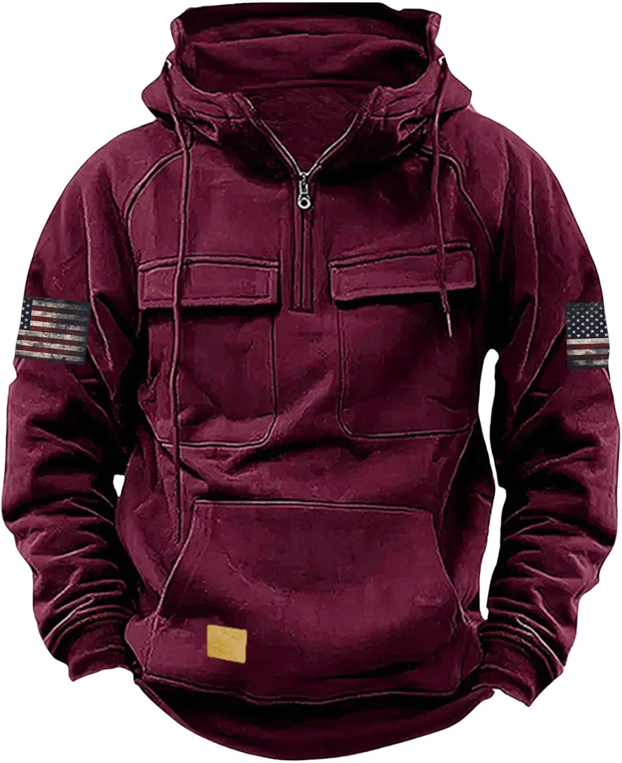Men'S Sweatshirts Sweatshirt Men's Winter Plus Velvet Thickened Warm Cold Proof Heavy Sweatshirt Moisture Wicking &