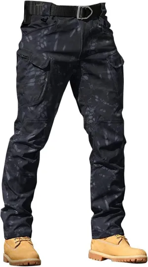 Mens Tactical Cargo Pants Mens Casual Pants Elastic Waist Restaurant Pants for Mens Lounge Sweatpants Camp Pants