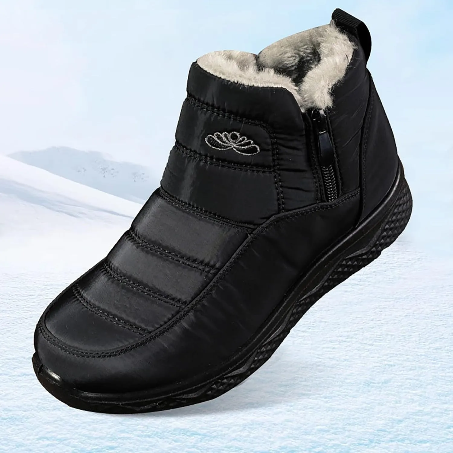 Mens Winter Boots Knee High Fur Lined Slip-Ons Women's Snow Boots Warm Non Slip Walking Shoes for Women Fashion High Top Boots Big and Tall Winter Booties