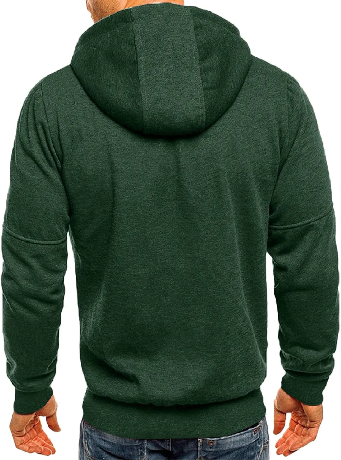 Mens Zip Up Hoodies Heavyweight Fleece Sports Track Jackets Sweatshirts for Gym Running