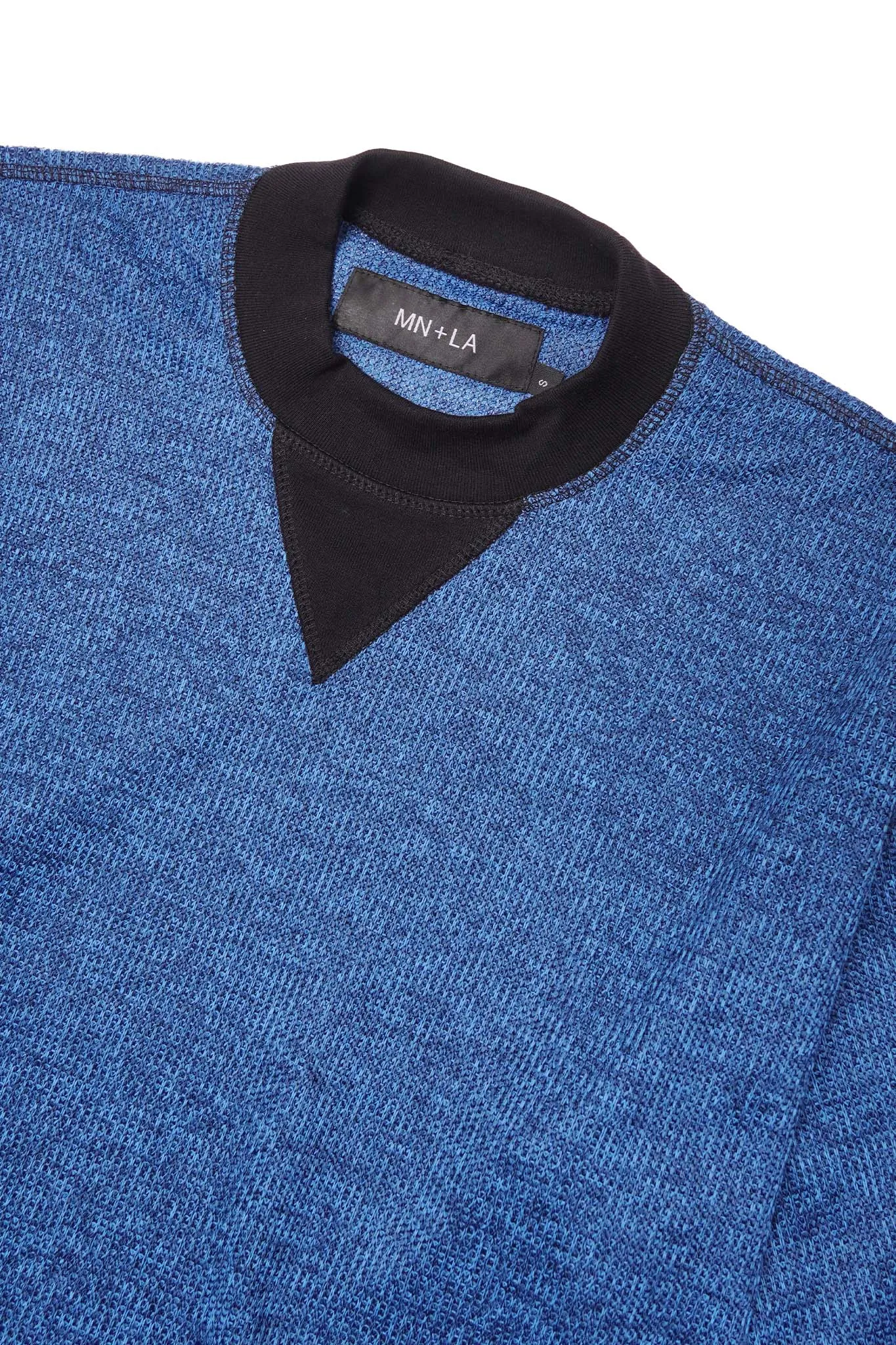 MILITIA MOCK NECK TEE IN CERULEAN