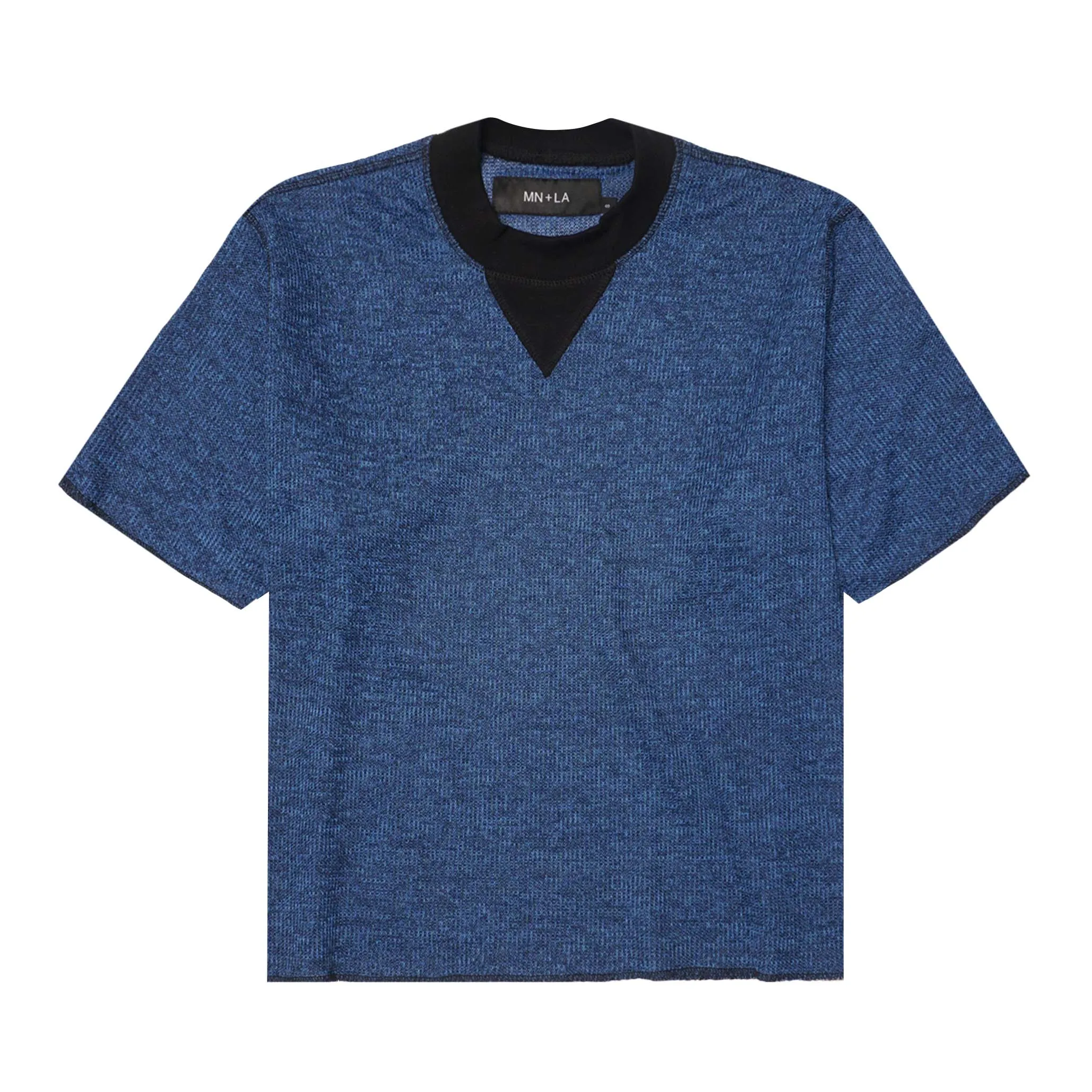 MILITIA MOCK NECK TEE IN CERULEAN