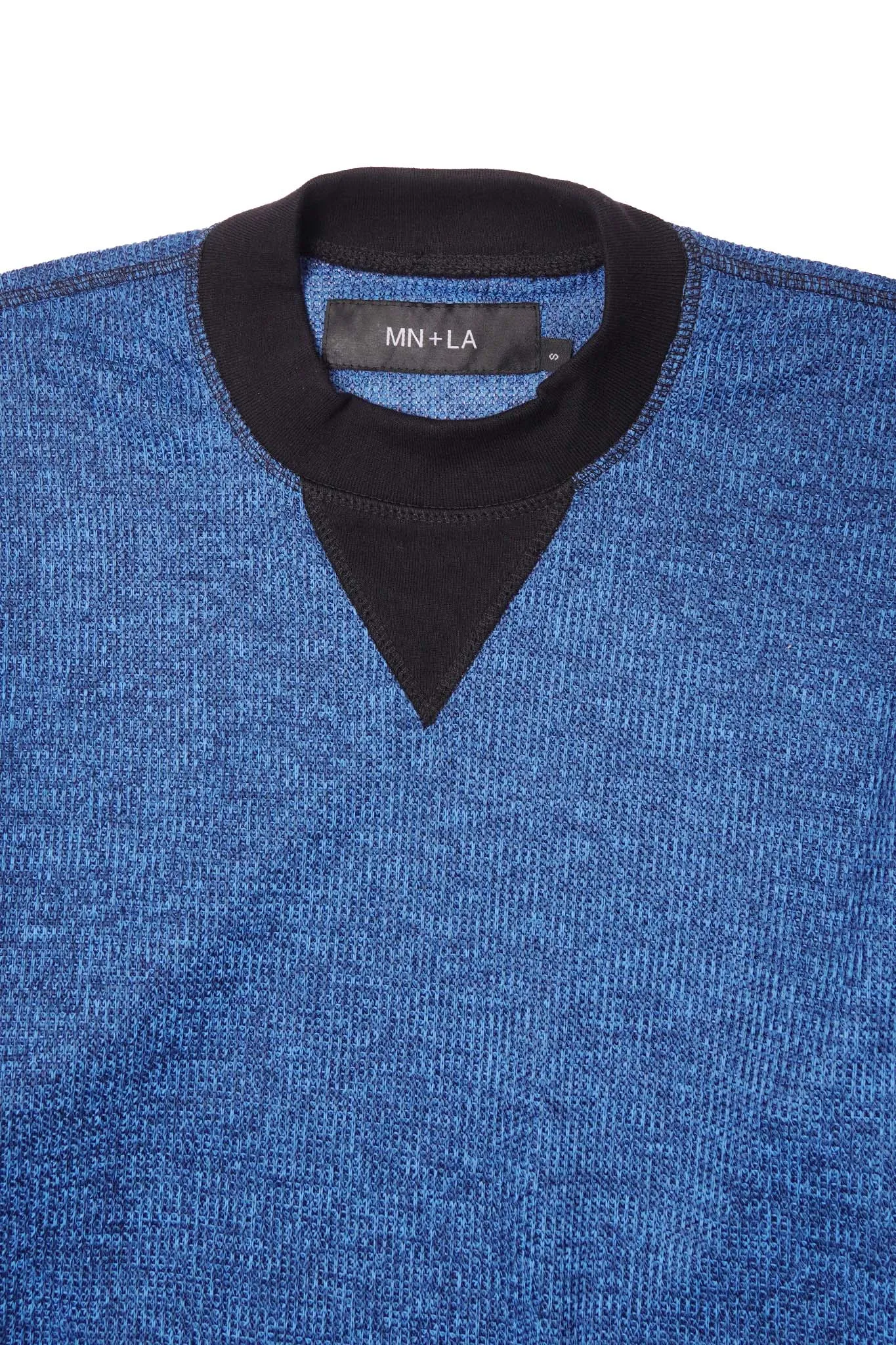 MILITIA MOCK NECK TEE IN CERULEAN