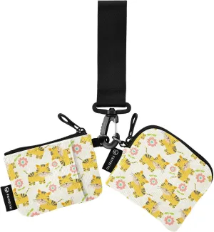 Mini Zip Around Wristlet Wallet Detachable Women Dual Pouch Card Cases Portable Zipper Cash Coin Purse Keychain,pattern 10