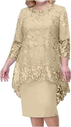 Mother of The Bride Dresses Floral Lace Wedding Guest Dress for Women Plus Size Formal Evening Dress Grandmother Dress