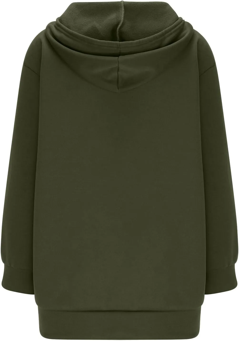 Mzkdieey Women's Zip Up Hoodies Oversized Fleece Long Tunic Sweatshirts Drawstring Long Sleeve Jacket Coats with Pockets