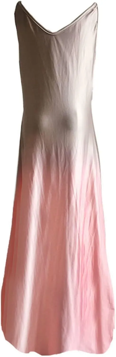 NaRHbrg Women's Sleeveless V Neck Maxi Dress Boho Loose Flowy Sundress Tie Dye Casual Beach Long Dresses Summer Sundress