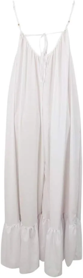 NaRHbrg Women's Spaghetti Strap Ruffle Hem Maxi Dress Loose Fit Casual Sundress Flowy Summer Beach Dresses