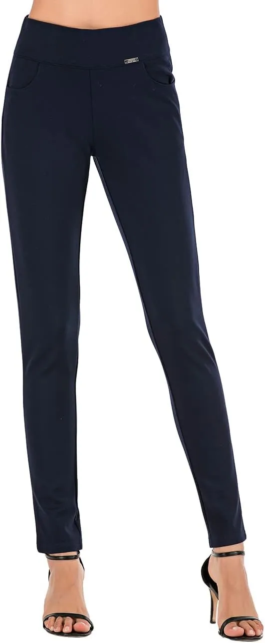 neezeelee Dress Pants for Women Comfort Stretch Slim Fit Leg Skinny High Waist Pull on Pants with Pockets for Work