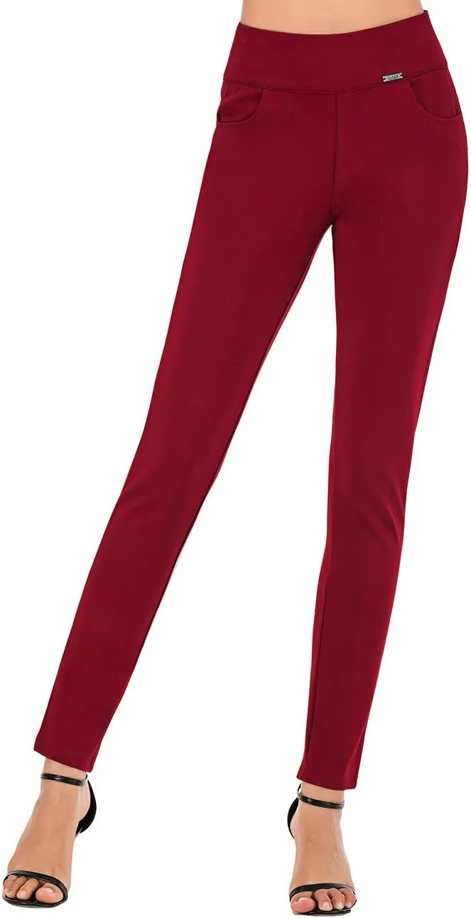 neezeelee Dress Pants for Women Comfort Stretch Slim Fit Leg Skinny High Waist Pull on Pants with Pockets for Work