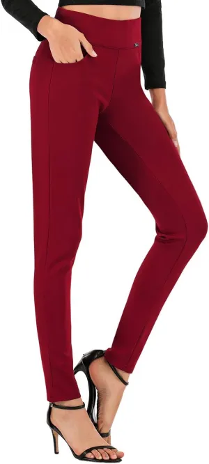 neezeelee Dress Pants for Women Comfort Stretch Slim Fit Leg Skinny High Waist Pull on Pants with Pockets for Work