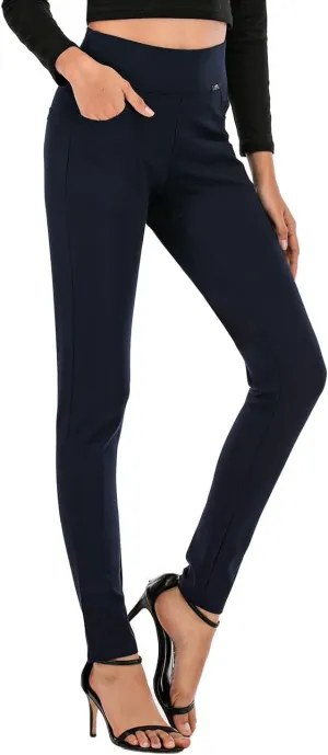 neezeelee Dress Pants for Women Comfort Stretch Slim Fit Leg Skinny High Waist Pull on Pants with Pockets for Work