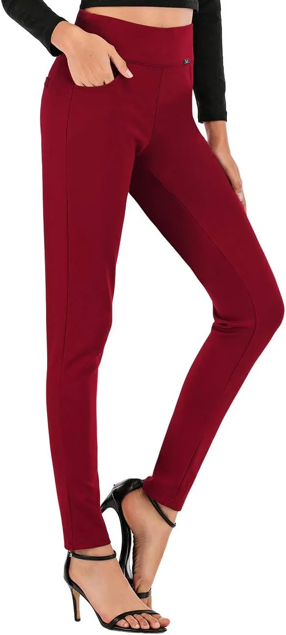 neezeelee Dress Pants for Women Comfort Stretch Slim Fit Leg Skinny High Waist Pull on Pants with Pockets for Work