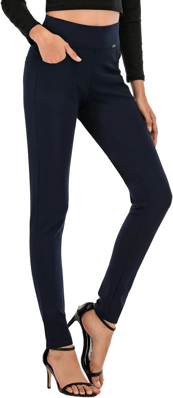 neezeelee Dress Pants for Women Comfort Stretch Slim Fit Leg Skinny High Waist Pull on Pants with Pockets for Work
