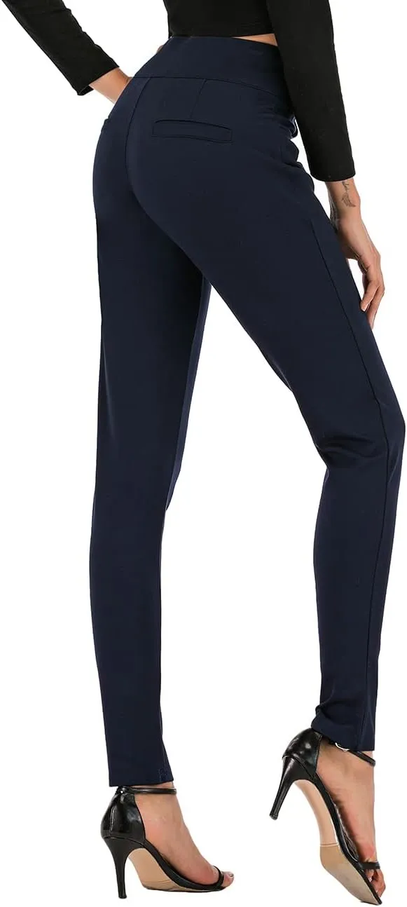 neezeelee Dress Pants for Women Comfort Stretch Slim Fit Leg Skinny High Waist Pull on Pants with Pockets for Work