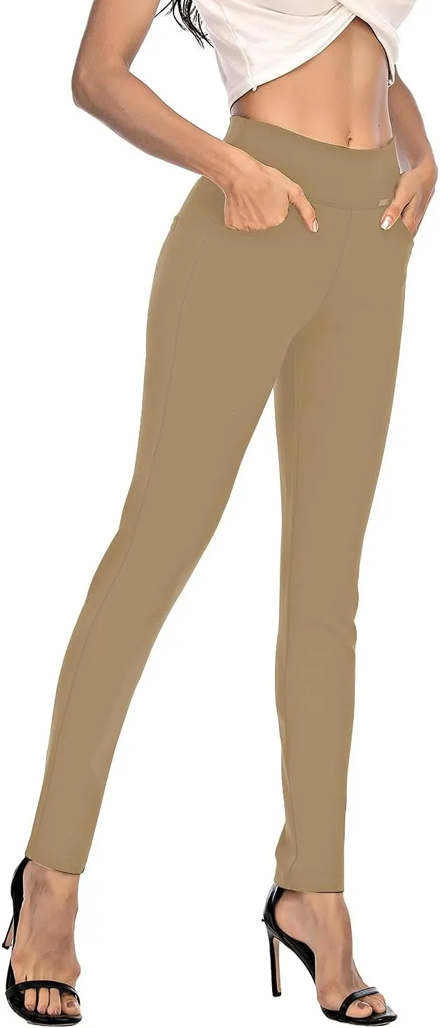 neezeelee Dress Pants for Women Comfort Stretch Slim Fit Leg Skinny High Waist Pull on Pants with Pockets for Work