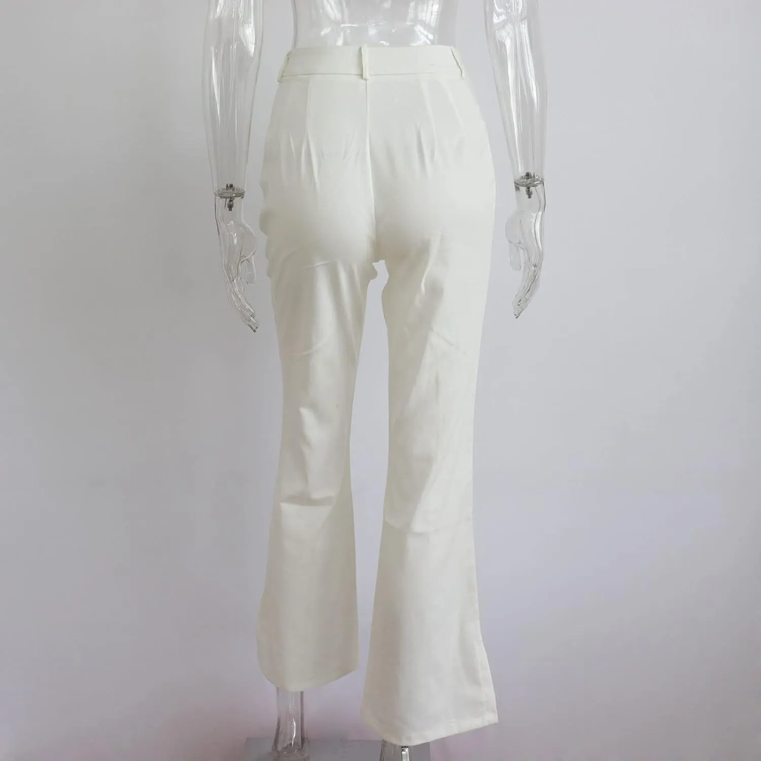 Office Flare Pants for Women Classic Formal Solid Ribbed Wide Leg High Waist Trousers Fashion Curvy Work Dressy Bootcut Pants